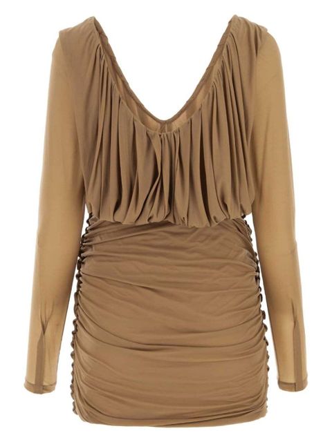 Saint Laurent V-neck minidress - Neutrals