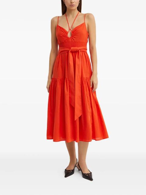 Lauren Ralph Lauren belted midi dress - Orange - zdjęcie produktu nr 2