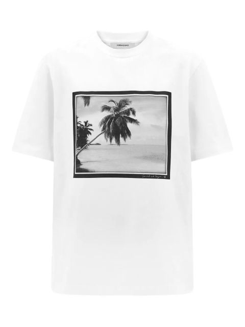 Ferragamo palm-tree print T-shirt - White - zdjęcie produktu nr 1