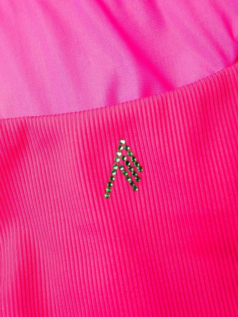 The Attico ribbed halterneck bandeau bikini - Pink