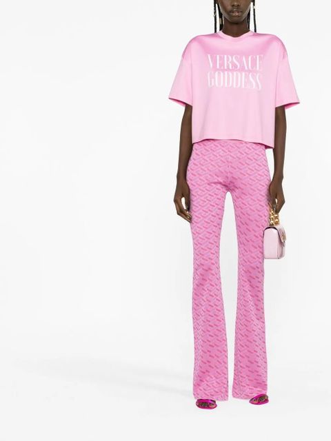 Versace La Greca jacquard flared trousers - Pink - zdjęcie produktu nr 2
