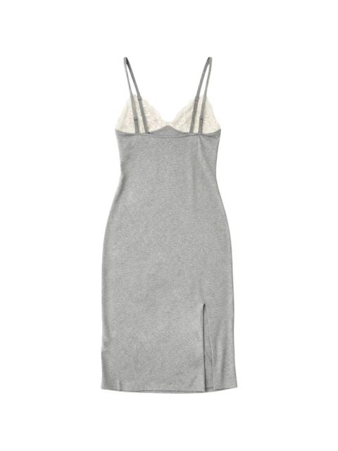 Miu Miu lace-panel midi dress - Grey - zdjęcie produktu nr 2