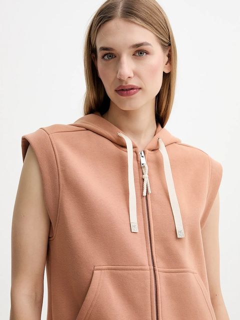 Weekend Max Mara bluza PANK damska kolor brązowy z kapturem gładka 2525926041600