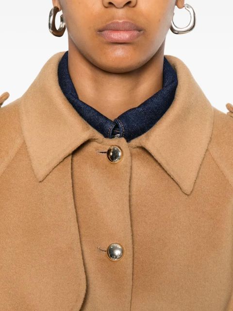 Maje belted button-fastening jacket - Brown