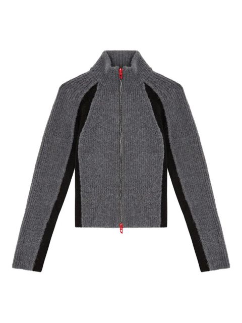 Diesel ribbed panel zip-up cardigan - Grey - zdjęcie produktu nr 1
