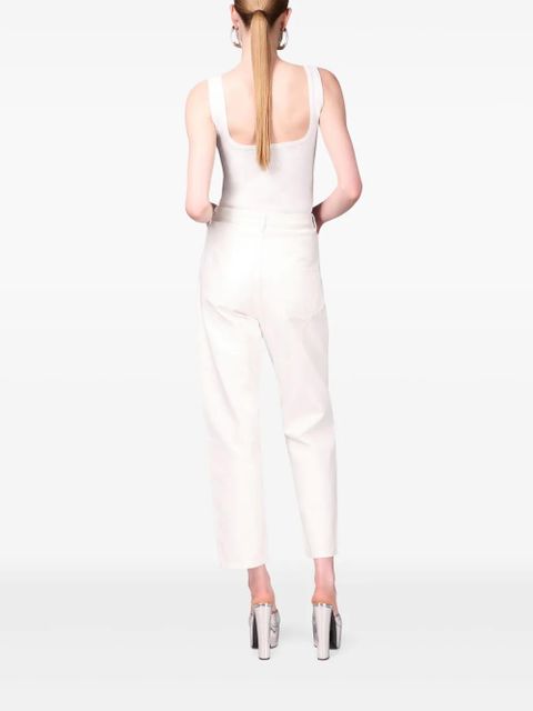 AREA crystal-embellished jeans - White