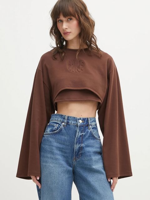 Hugo Blue bluza Daleisy_B damska kolor brązowy z aplikacją 50553978 - zdjęcie produktu nr 1