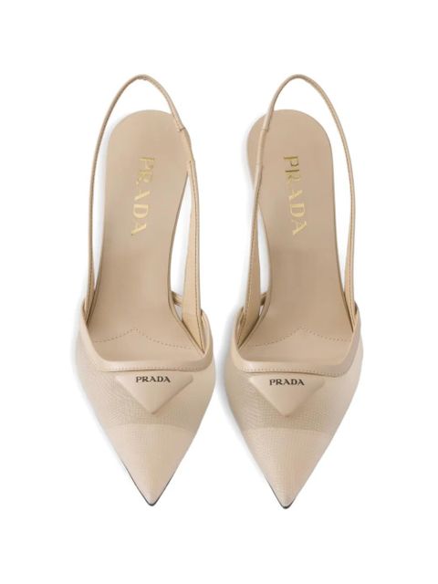 Prada mesh fabric slingback pumps - Neutrals