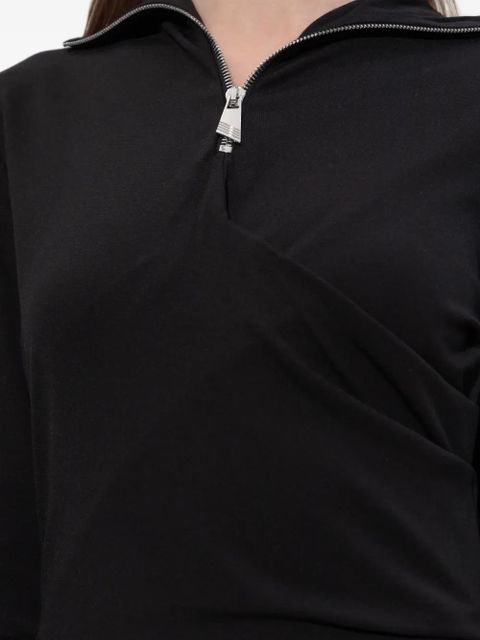 The Attico half-zip mini dress - Black