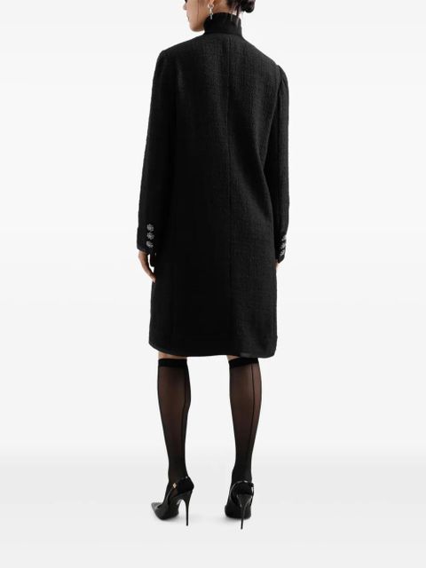 Dolce & Gabbana tweed single-breasted coat - Black