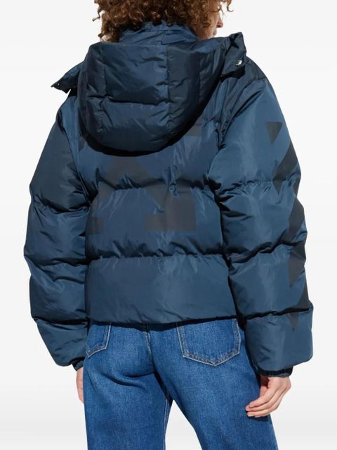 Off-White arrow-print puffer jacket - Blue