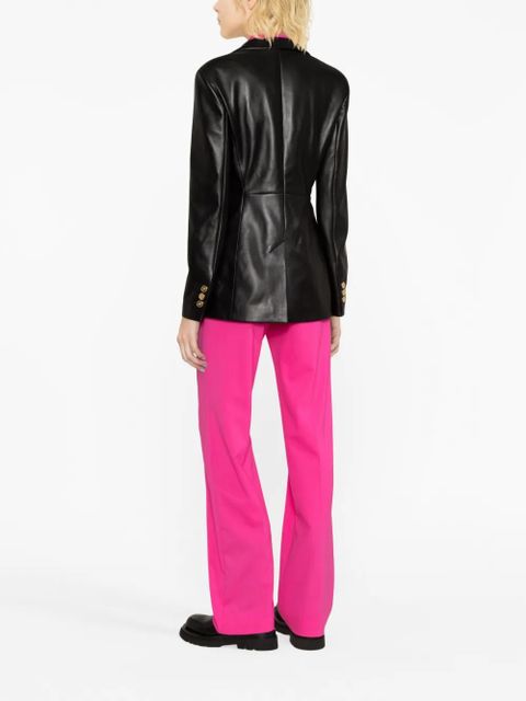 Versace single-breasted leather blazer - Black