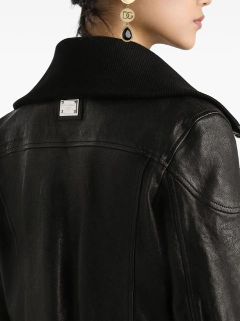 Dolce & Gabbana bomber-style leather jacket - Black