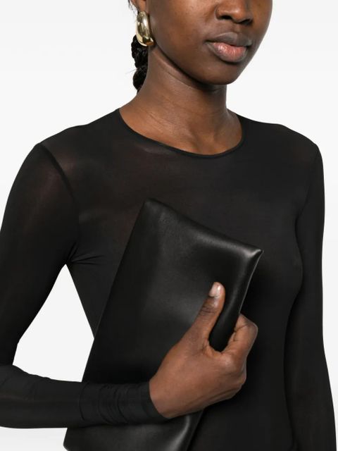 WARDROBE.NYC sheer long-sleeve bodysuit - Black