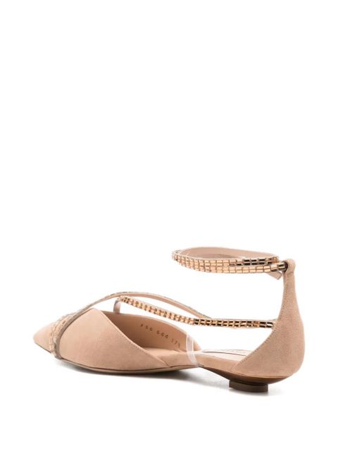 Casadei pointed-toe flat pumps - Neutrals