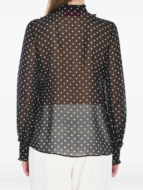 Valentino Garavani Plusdepois-print georgette shirt - Black