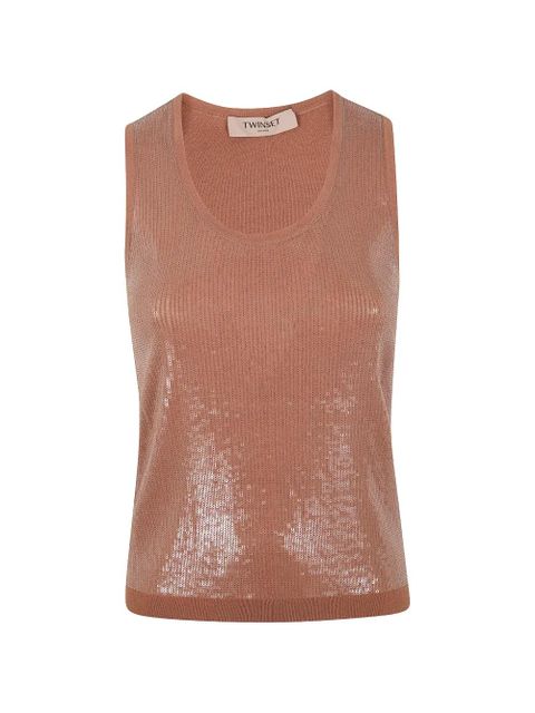 TWINSET sequin-embellished top - Neutrals - zdjęcie produktu nr 1