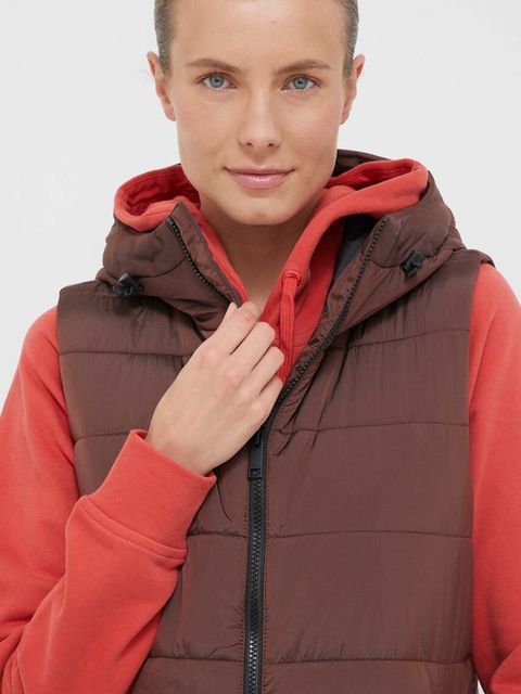 Jack Wolfskin bezrękawnik damski kolor brązowy przejściowy