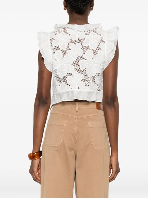 SANDRO ruffled-detail blouse - White
