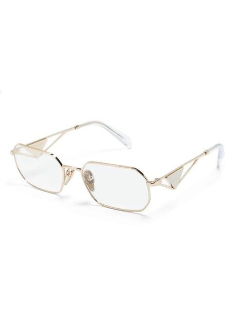Prada Eyewear geometric-frame glasses - Gold