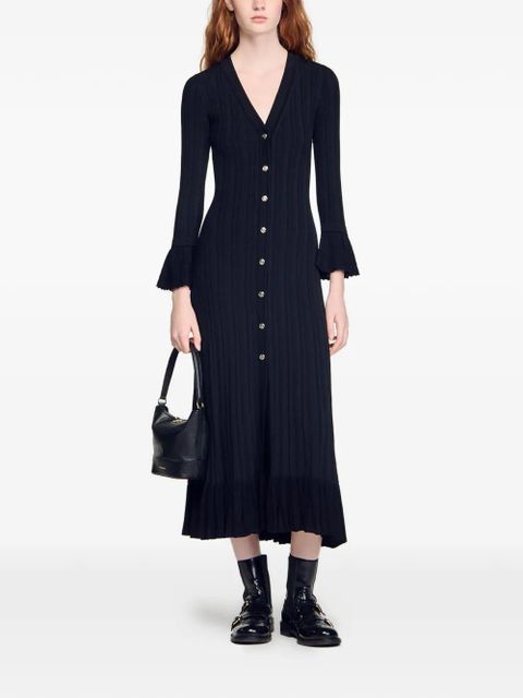 SANDRO midi knit dress - Black - zdjęcie produktu nr 2
