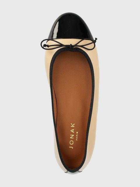 Jonak baleriny skórzane DAXI VERNIS CUIR kolor beżowy 3400191