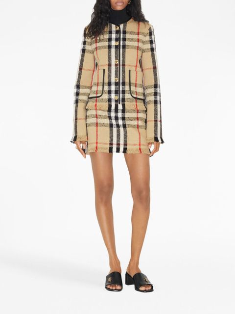 Burberry checked bouclé jacket - Neutrals