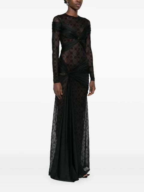 Marine Serre draped jersey maxi dress - Black