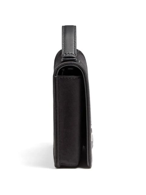 Valentino Garavani Vlogo Signature chain wallet in satin with jewel logo - Black