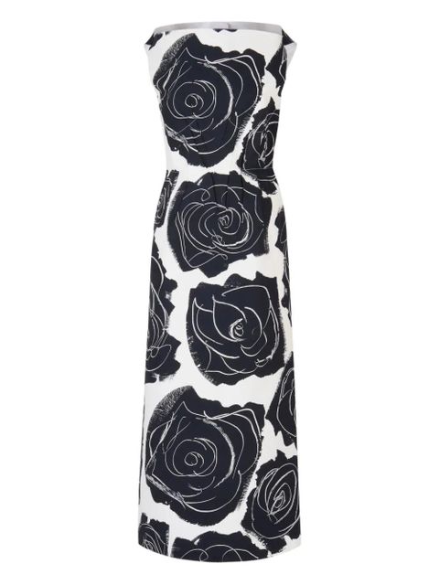 Marni rose-print midi dress - White - zdjęcie produktu nr 1