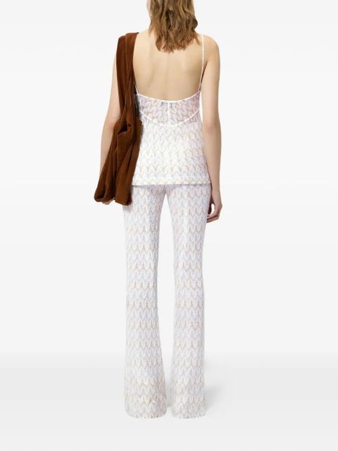 Missoni zigzag-patterned flared trousers - White
