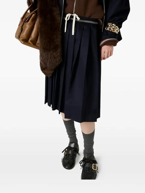 Miu Miu velour midi-skirt - Blue - zdjęcie produktu nr 1