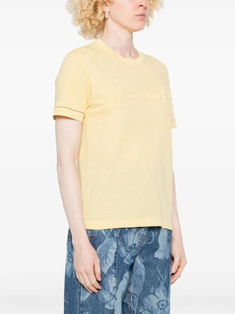 FENDI logo-embroidered T-shirt - Yellow
