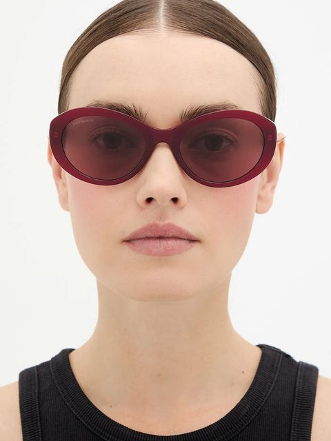 Balenciaga okulary przeciwsłoneczne damskie kolor bordowy BB0446S