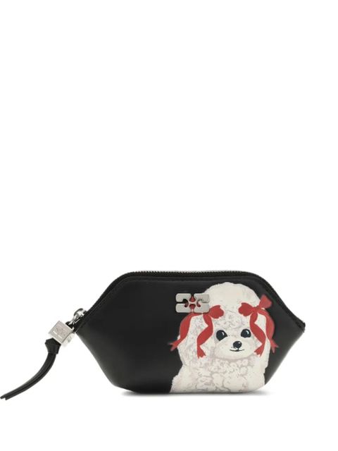GANNI Bou poodle-print coin purse - Black - zdjęcie produktu nr 1