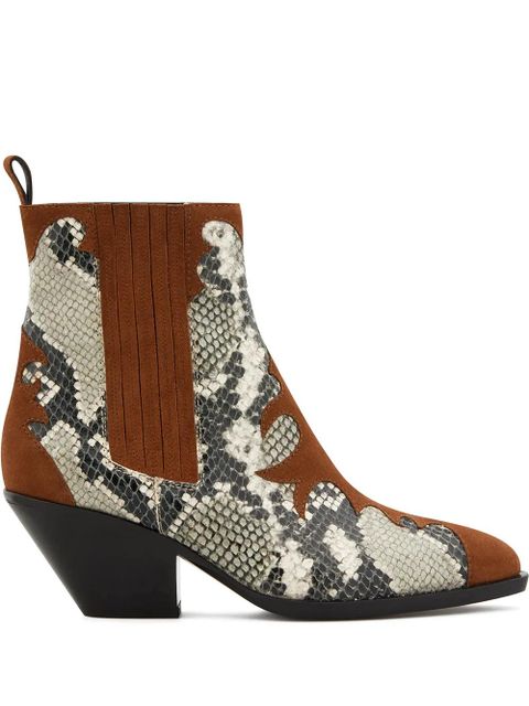 Giuseppe Zanotti snakeskin-effect 55mm ankle boots - Brown - zdjęcie produktu nr 1