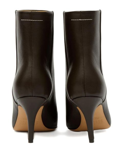 MM6 Maison Margiela pointed-toe leather ankle boots - Brown