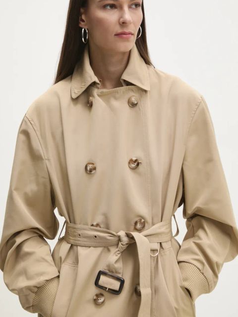 Answear.LAB trencz damski kolor beżowy przejściowy