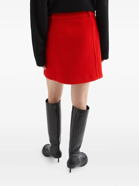 Jil Sander wool mini skirt - Red
