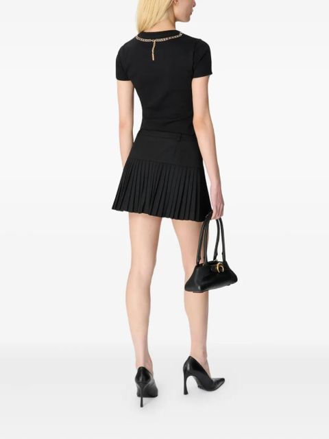 Marine Serre pleated twill mini skirt - Black - zdjęcie produktu nr 2