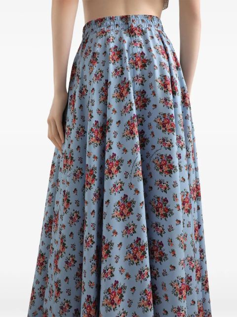Dolce & Gabbana floral drawstring skirt - Blue