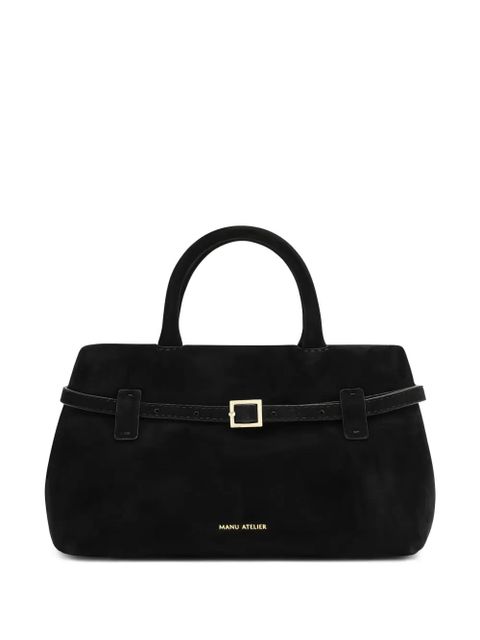 Manu Atelier buckle-fastening suede tote bag - Black - zdjęcie produktu nr 1