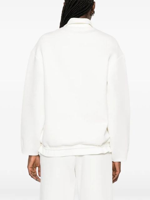 Max Mara zip-up drawstring sweatshirt - White