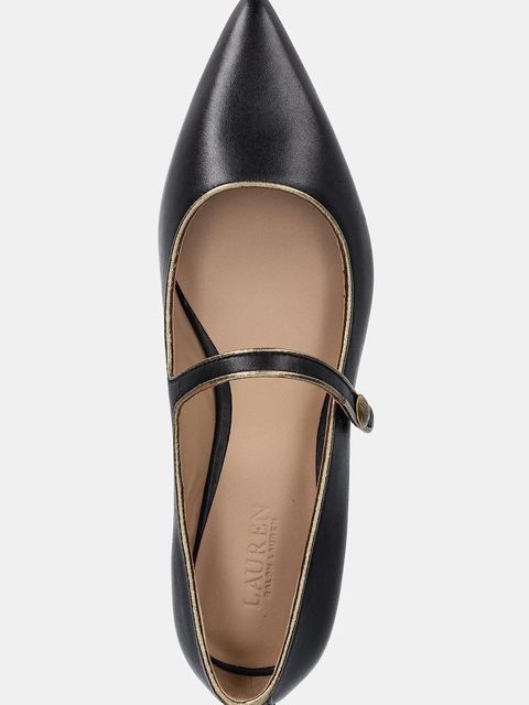 Lauren Ralph Lauren baleriny skórzane Londyn Mj2 kolor czarny 802980119001