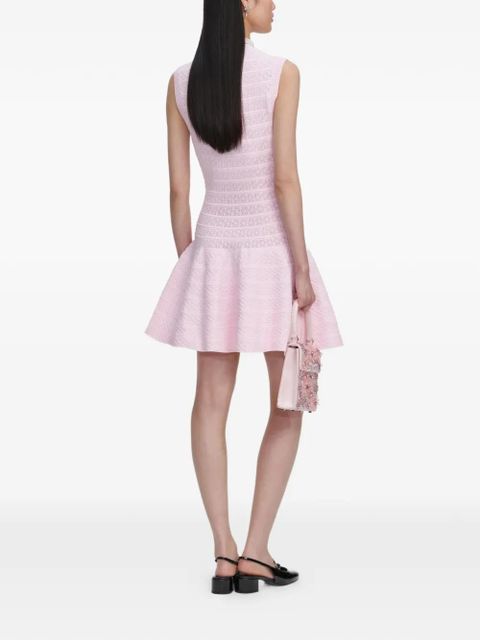 Self-Portrait buttoned A-line mini dress - Pink