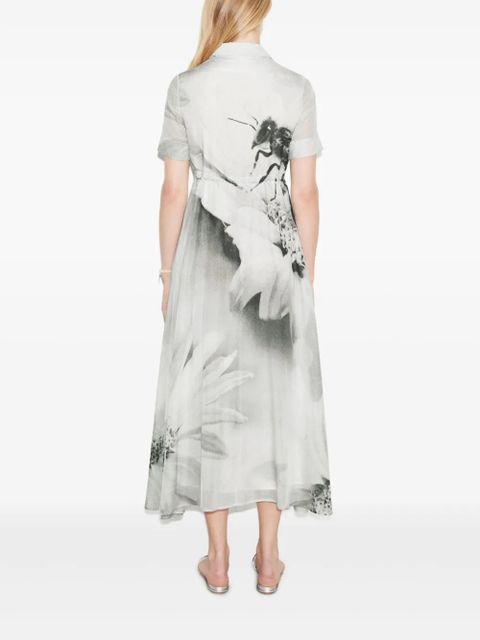 Tory Burch floral-print midi dress - Grey