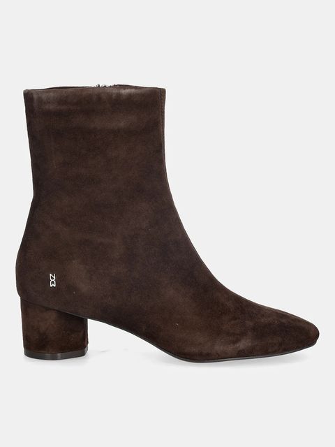 Nokwol botki zamszowe Alyssa Brown Suede damskie kolor brązowy na słupku Alyssa Brown Suede