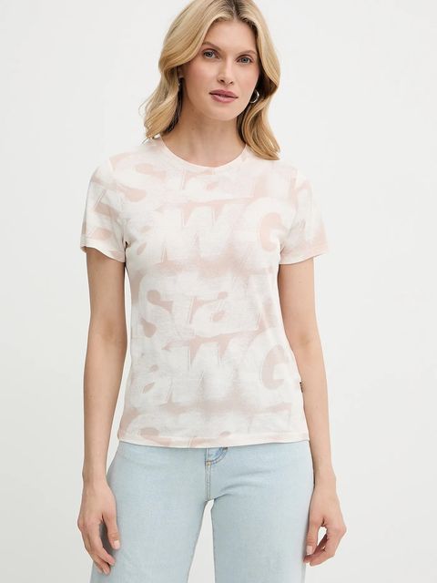 G-Star Raw t-shirt bawełniany damski kolor beżowy D26066-C565 - zdjęcie produktu nr 1