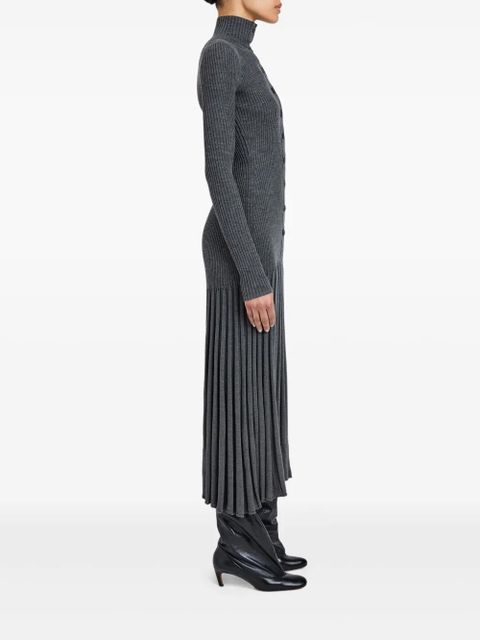 Proenza Schouler ribbed pleated midi day dress - Grey