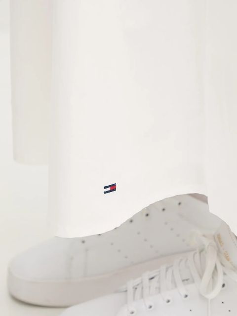 Tommy Jeans spódnica bawełniana kolor biały maxi rozkloszowana DW0DW20980